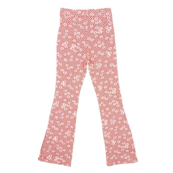 ZARA Orange Daisy Print Flare Bottom Pants - Size Medium - Picture 6 of 7